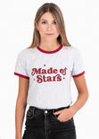 Camiseta estampada "Made of Stars" para mujer flashy