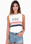 Camiseta estampada "NYC" para mujer - Flashy