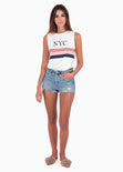 Camiseta estampada "NYC" para mujer - Flashy
