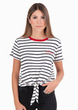 Camiseta rayas bordado para mujer - Flashy