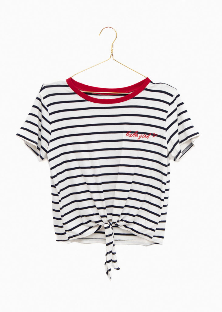 Camiseta rayas bordado para mujer - Flashy