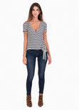 Blusa cruzada rayas para mujer - Flashy