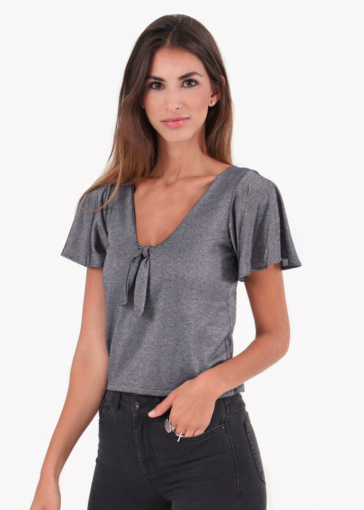Blusa con escote anudado para mujer - Flashy