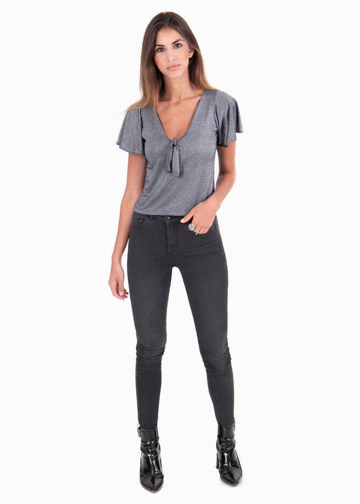 Blusa con escote anudado para mujer - Flashy