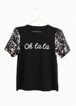 Camiseta estampada "Oh la la"  para mujer flashy