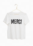 Camiseta estampada "Merci" para mujer - Flashy
