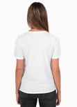 Camiseta estampada "Merci" para mujer - Flashy
