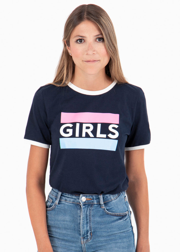 Camiseta estampada "Girls" para mujer - Flashy