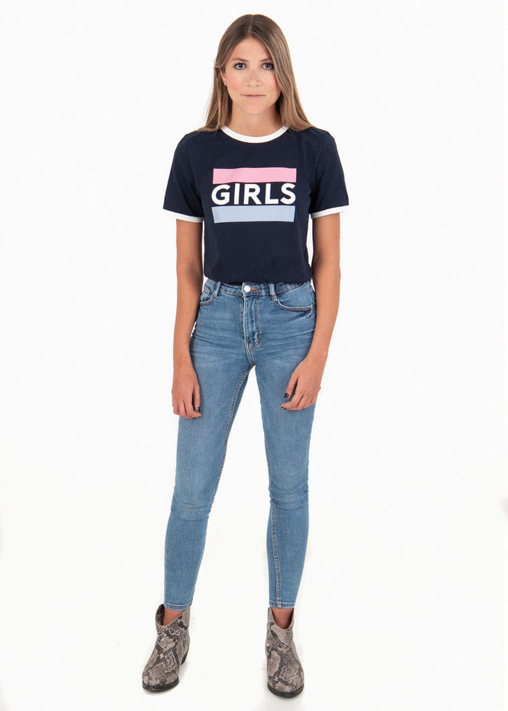 Camiseta estampada "Girls" para mujer - Flashy