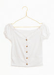 Blusa off shoulder recogido en manga para mujer - Flashy