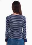 Blusa rayas manga larga para mujer - Flashy
