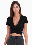 Blusa crop con cruce en espalda para mujer - Flashy