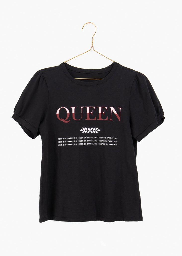 Camiseta estampada "Queen" para mujer - Flashy