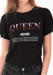 Camiseta estampada "Queen" para mujer - Flashy