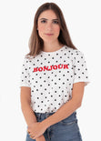 Camiseta estampada "Bonjour" color blanco para mujer - Flashy