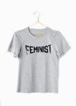 Camiseta estampada "Feminist" color gris para mujer - Flashy
