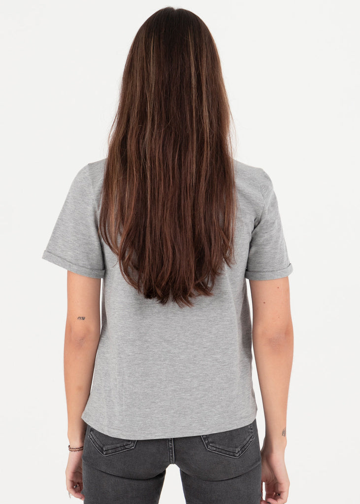 Camiseta estampada "I Love Glitter" color gris para mujer - Flashy