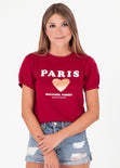 Camiseta estampada "Paris" color rojo para mujer - Flashy
