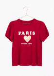 Camiseta estampada "Paris" color rojo para mujer - Flashy