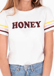 Camiseta estampada "Honey" color blanco para mujer - Flashy