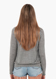 Blusa cruzada color gris para mujer - Flashy
