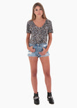 Camiseta estampada leopardo para mujer - Flashy