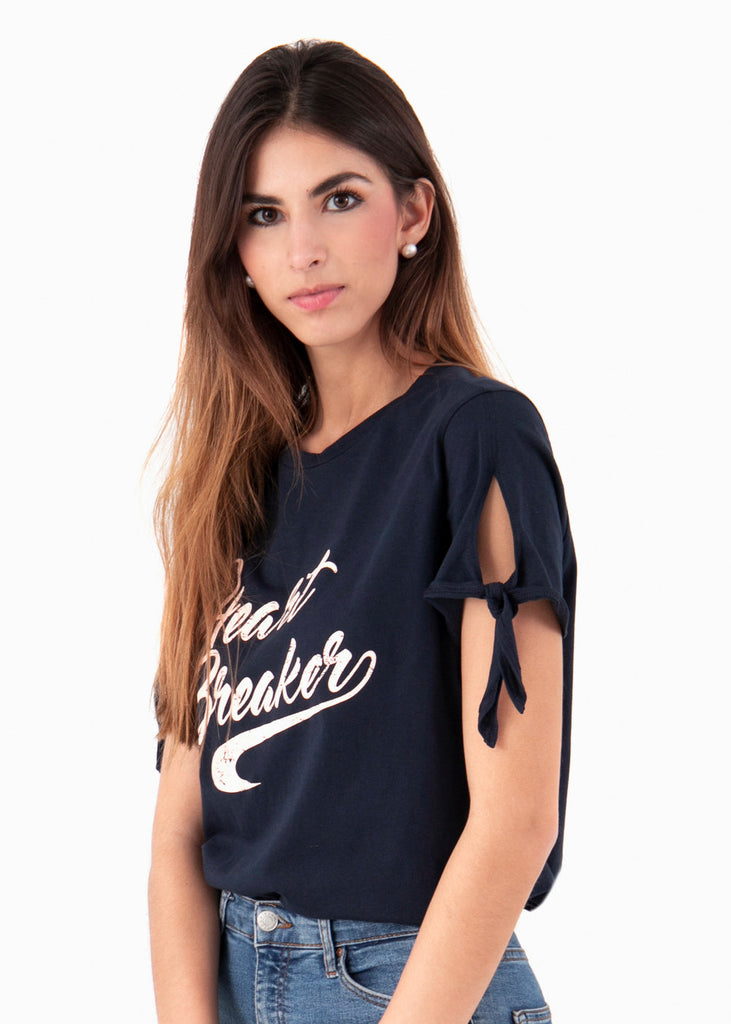 Camiseta estampada " Heart Breaker" para mujer flashy