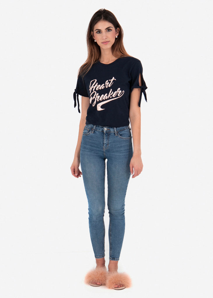 Camiseta estampada " Heart Breaker" para mujer flashy