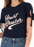 Camiseta estampada " Heart Breaker" para mujer flashy