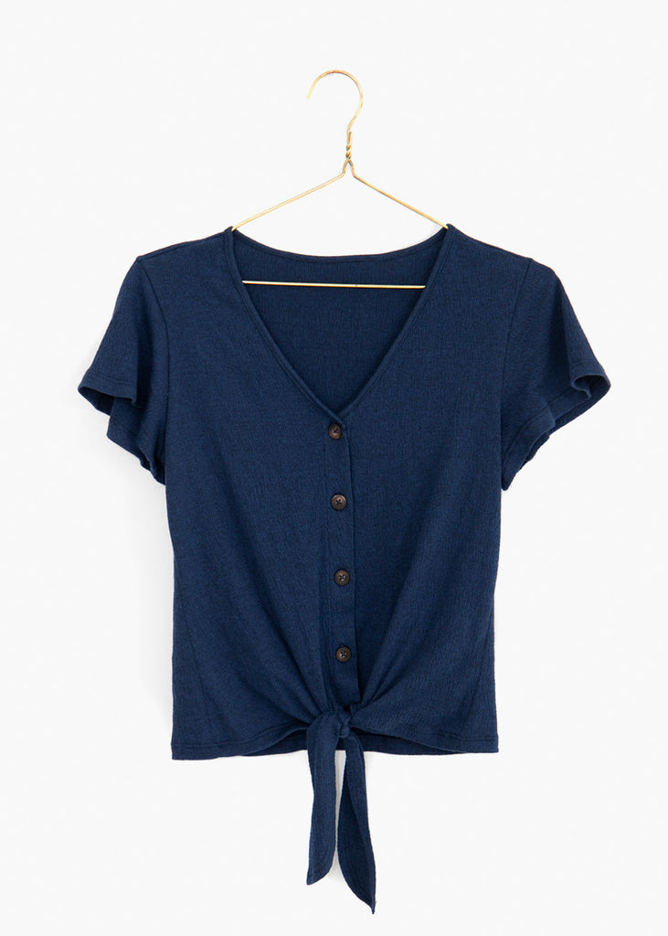 Camiseta anudada con botones de pasta para mujer - Flashy