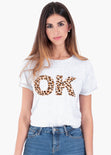 Camiseta estampada "Ok" para mujer - Flashy