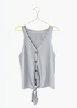 Blusa metalizada con botones para mujer - Flashy