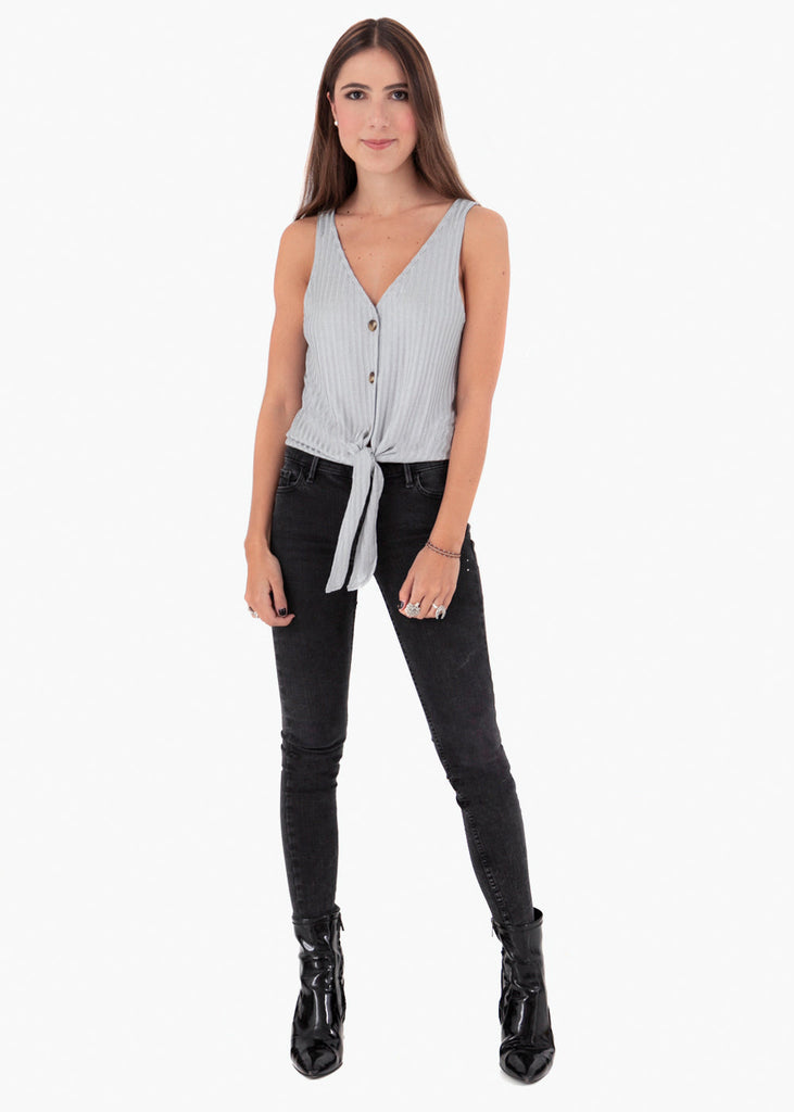 Blusa metalizada con botones para mujer - Flashy