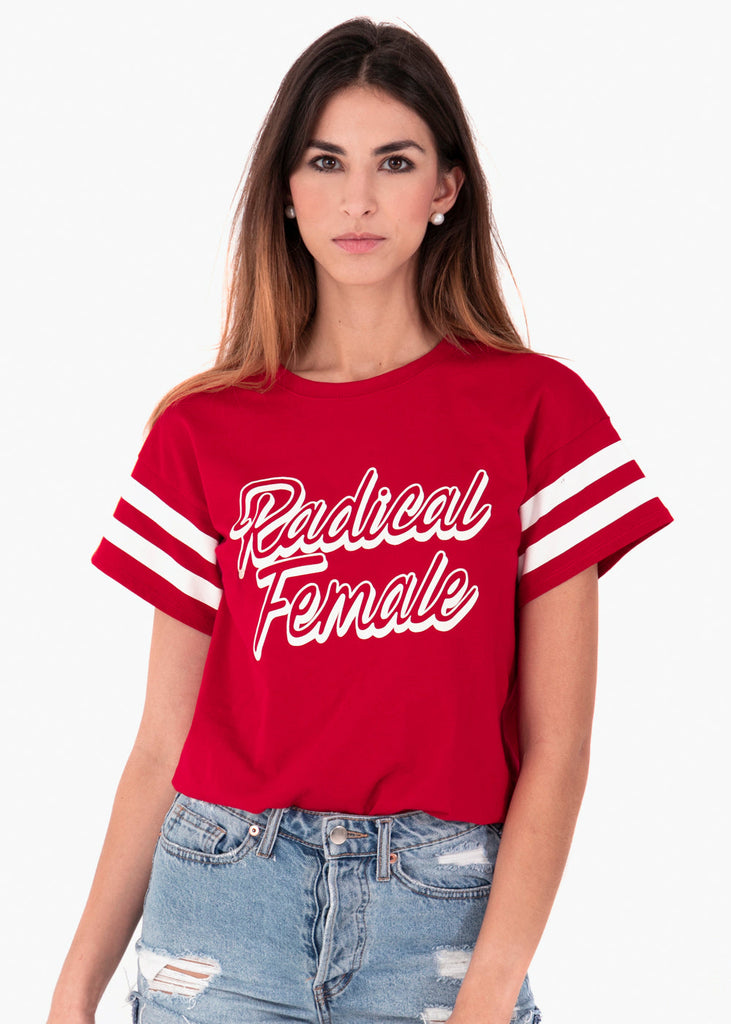Camiseta estampada "Radical Female" para mujer flashy