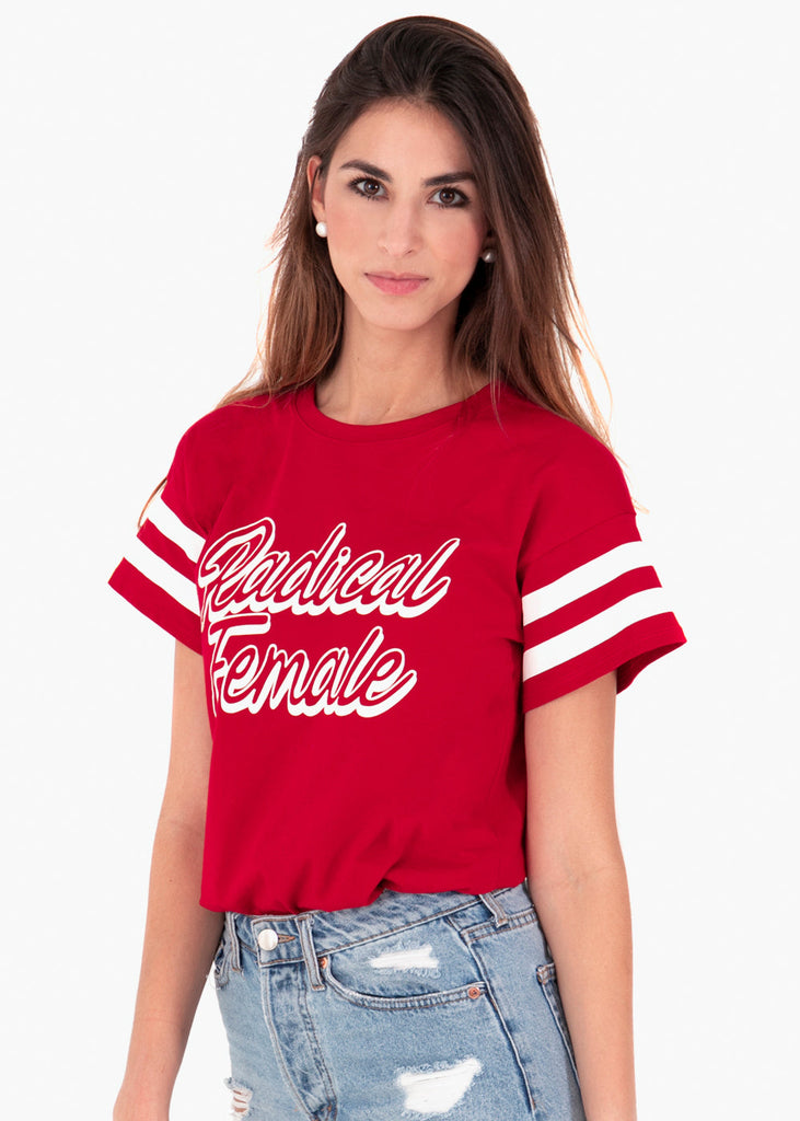 Camiseta estampada "Radical Female" para mujer flashy