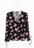 Blusa de flores con botones de pasta para mujer - Flashy