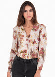 Blusa flores manga larga para mujer - Flashy