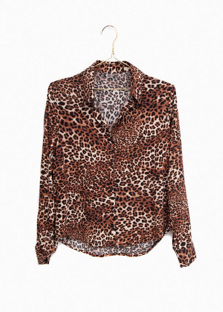 Blusa leopardo manga larga para mujer - Flashy