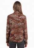 Blusa leopardo manga larga para mujer - Flashy