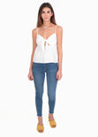 Blusa tiras con nudo en escote para mujer - Flashy