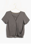 Blusa cruzada con detalle en escote para mujer - Flashy