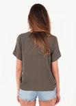 Blusa cruzada con detalle en escote para mujer - Flashy