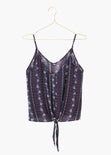 Blusa estampada de tiras con detalle nudo para mujer - Flashy