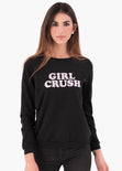 Buso color negro con estampado "Girl Crush" para mujer flashy