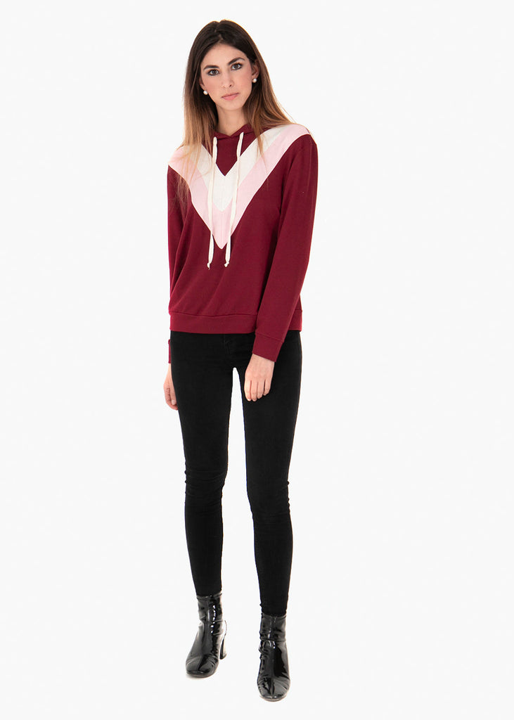 Buso con capucha y bloques de color para mujer - Flashy