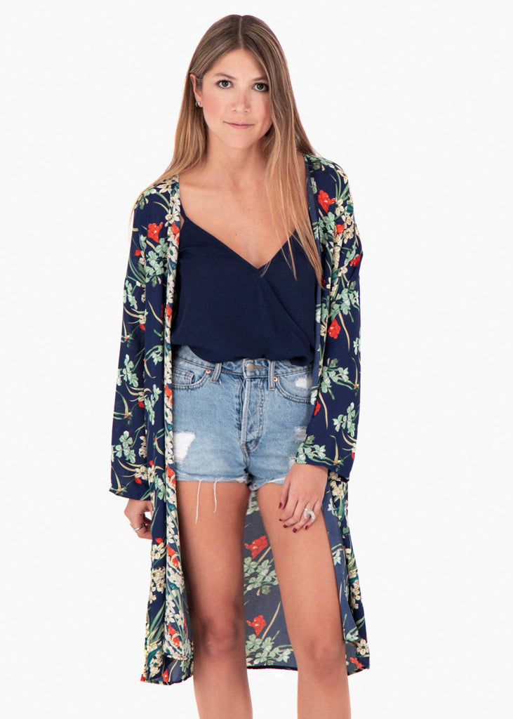 Kimono estampado flores para mujer - Flashy