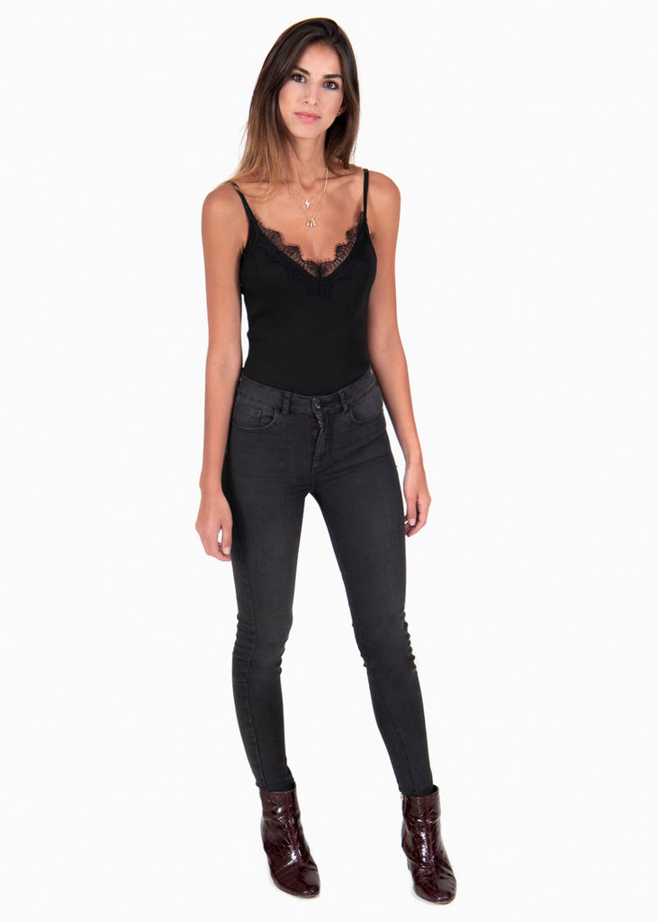 Body con detalle encaje para mujer - Flashy