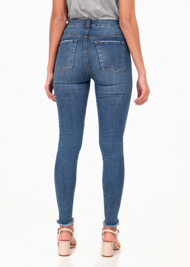 Jean tiro alto skinny para mujer - Flashy