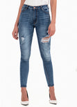 Jean tiro medio skinny para mujer - Flashy