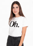 Camiseta estampada "Oh" para mujer - Flashy